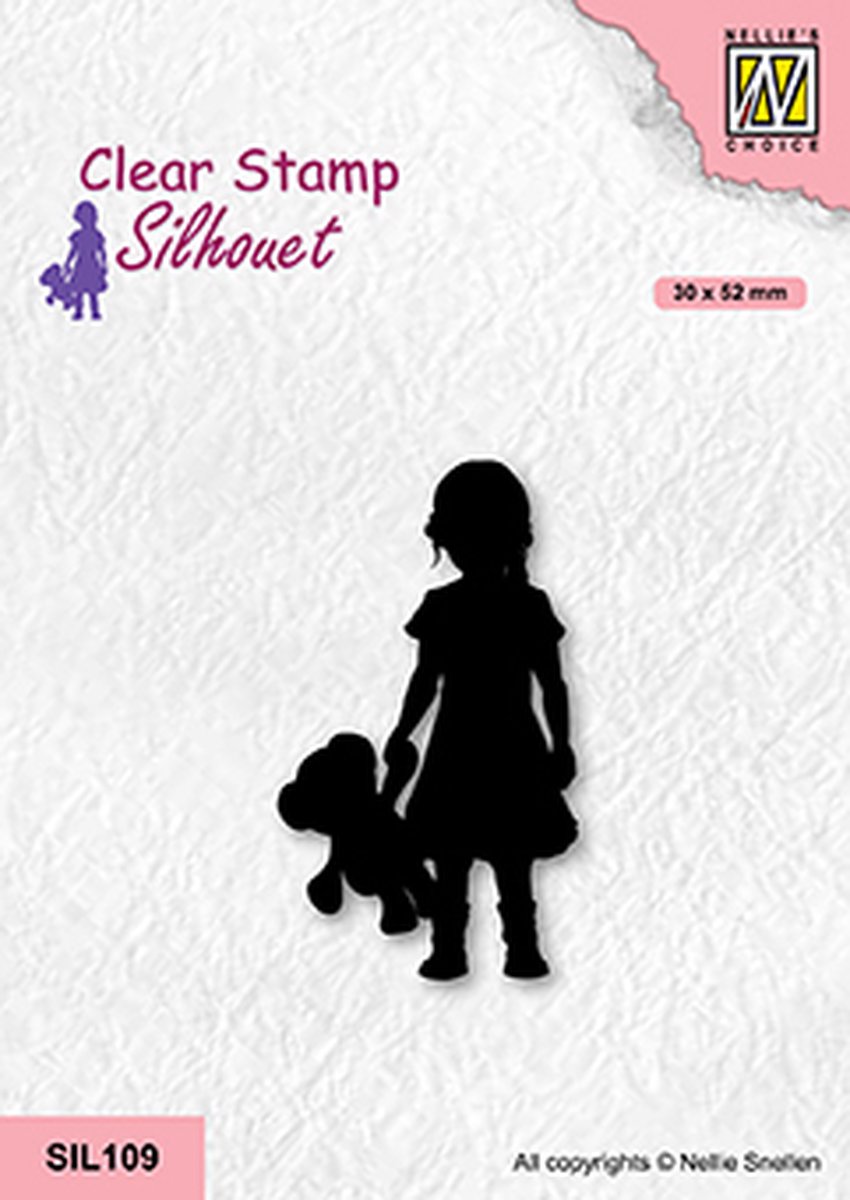 SIL109 Silhouette Clear stamps girl with bear